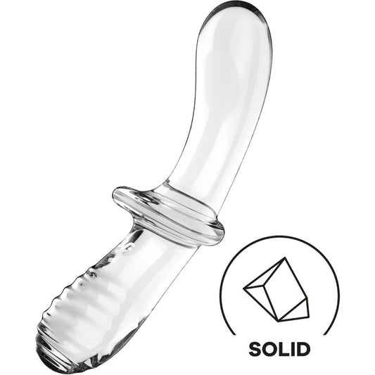 Satisfyer Double Crystal Dildo i transparent borosilikatglas