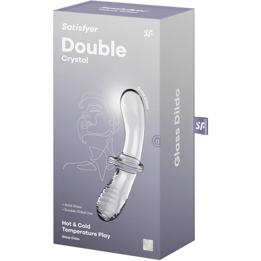 Satisfyer Double Crystal Dildo i transparent borosilikatglas