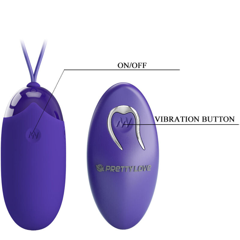 Fjärrstyrt vibratorägg i lila från PRETTY LOVE