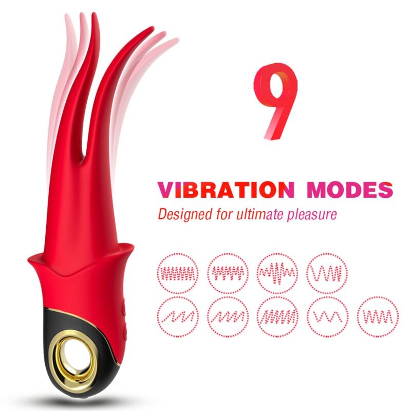 ARMONY Shadow vibrator med dubbla huvuden i röd färg