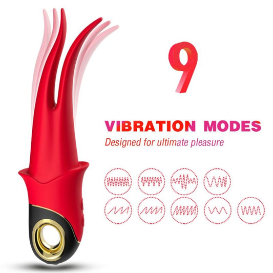 ARMONY Shadow vibrator med dubbla huvuden i röd färg
