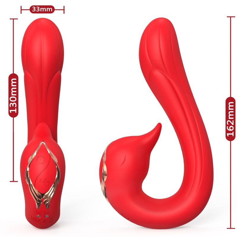 ARMONY delfin vibrator multiposition med värmeeffekt i röd färg