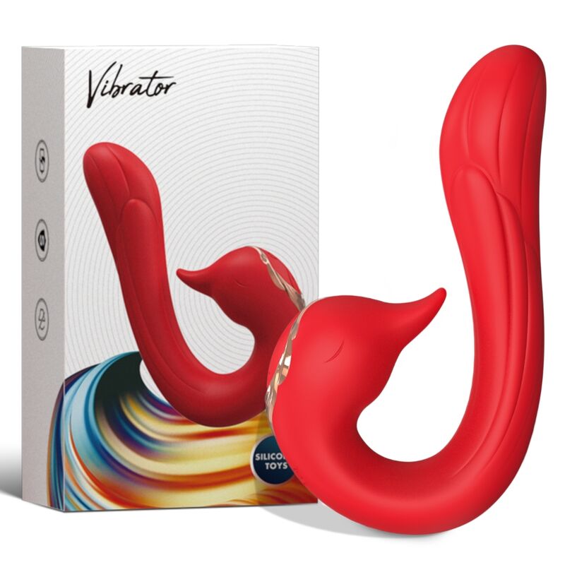 ARMONY delfin vibrator multiposition med värmeeffekt i röd färg