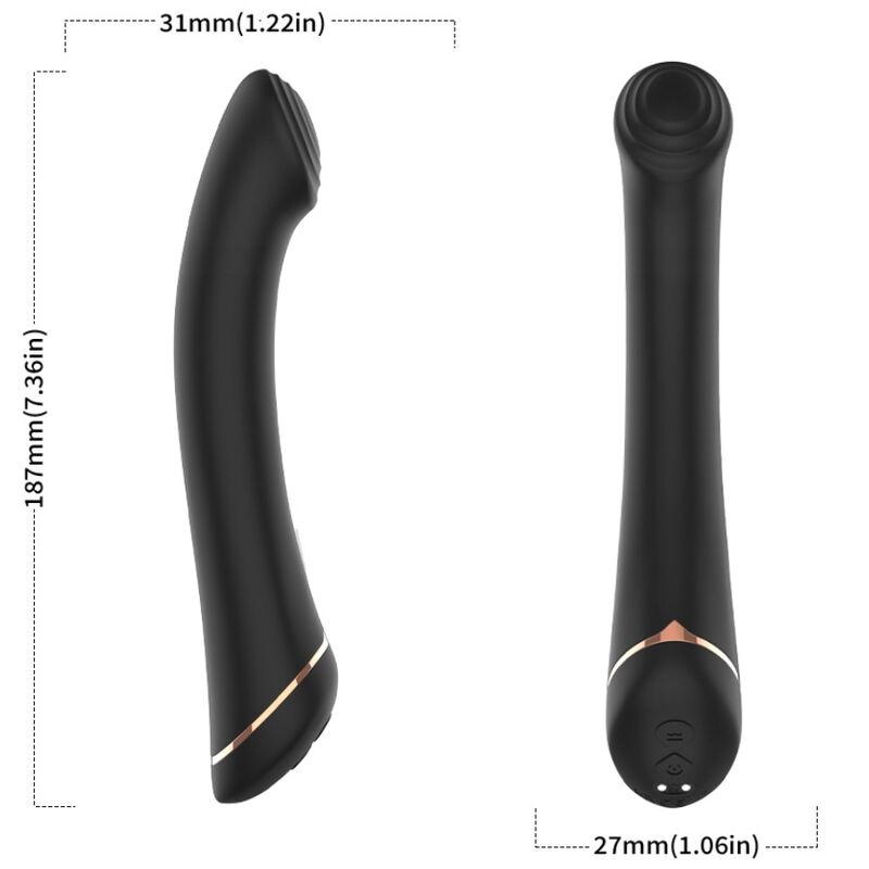 ARMONY vibrator med platt huvud i svart silikon
