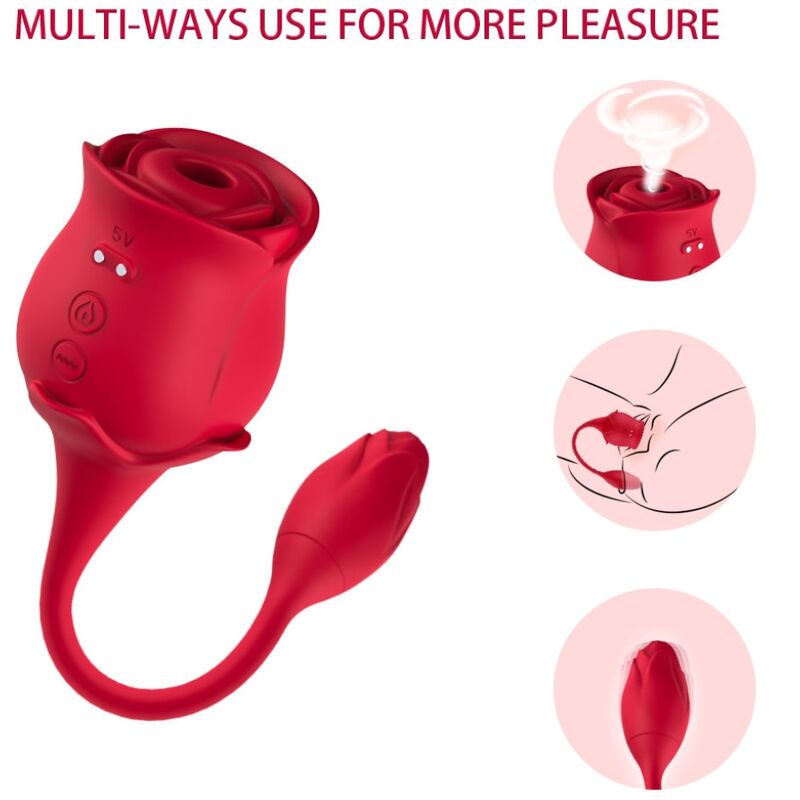 ARMONY - PINK CLITORIS SUCKER & VIBRATOR 10 MODES RÖD