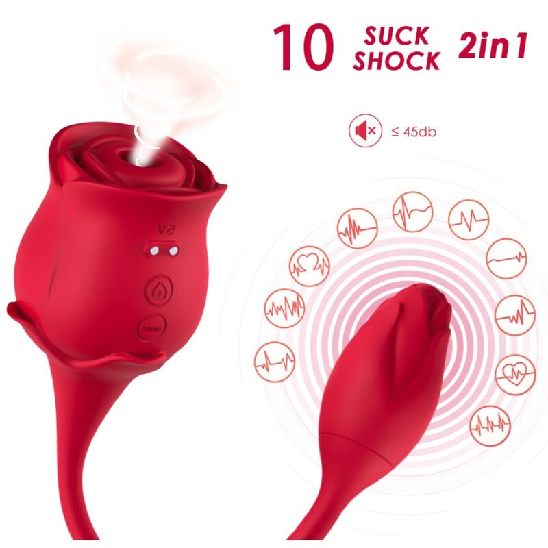 ARMONY - PINK CLITORIS SUCKER & VIBRATOR 10 MODES RÖD