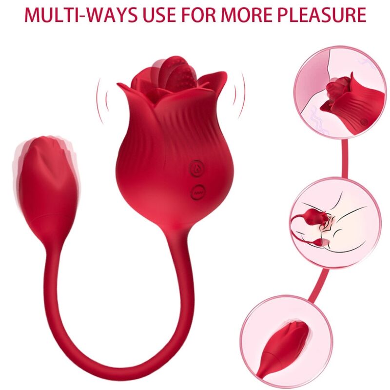 ARMONY - Rosa klitorisstimulator vibrator med svans 10 lägen röd