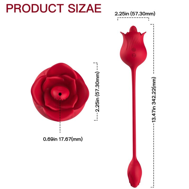 ARMONY - Rosa klitorisstimulator vibrator med svans 10 lägen röd