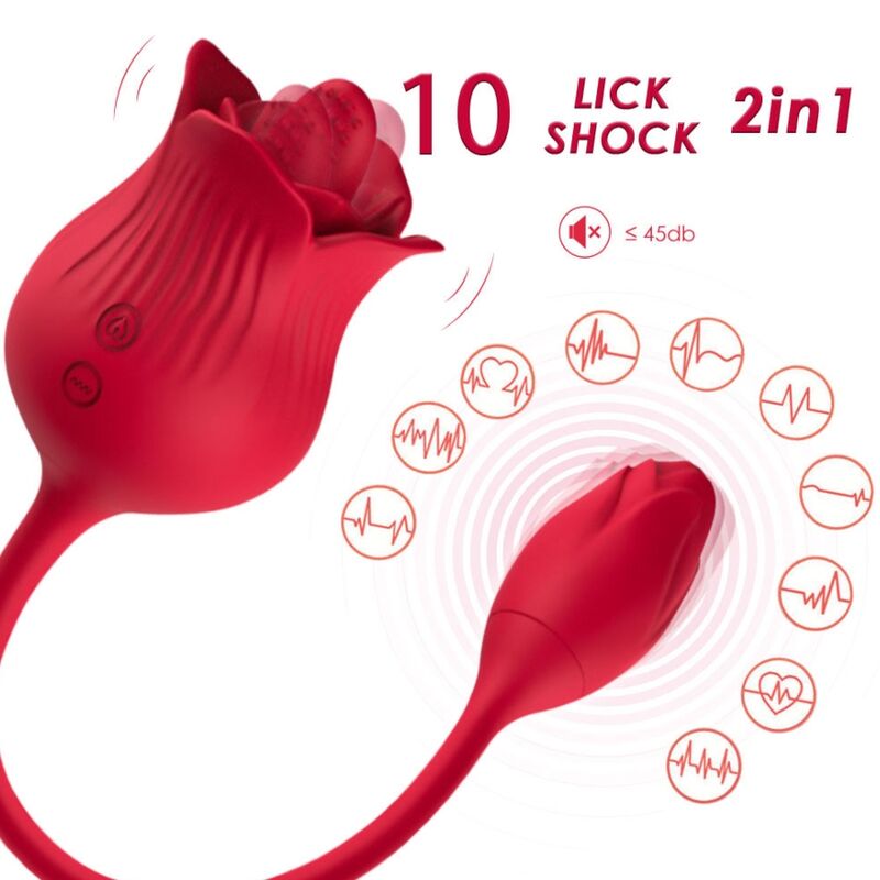 ARMONY - Rosa klitorisstimulator vibrator med svans 10 lägen röd