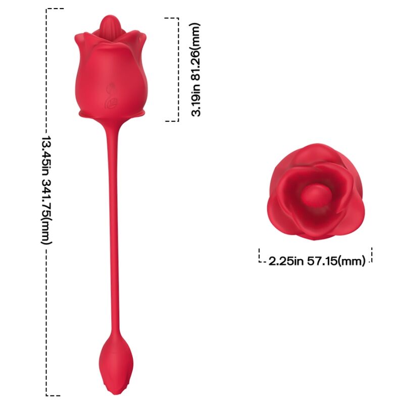 ARMONY - PINK 2 I 1 SUKTIONSTIMULATOR & VIBRATOR 10 LÄGEN MED RÖD SVANS