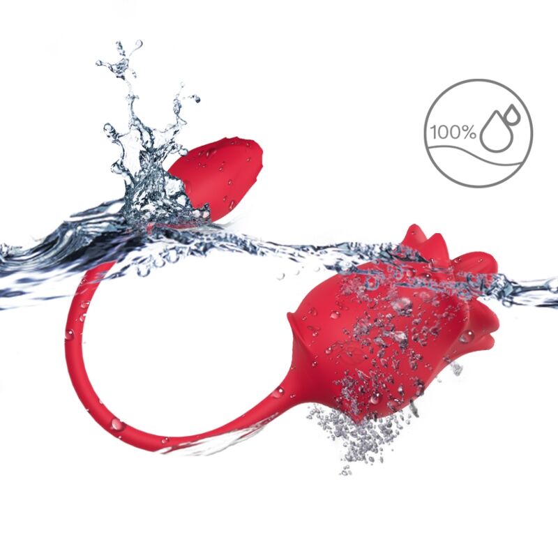ARMONY - PINK 2 I 1 SUKTIONSTIMULATOR & VIBRATOR 10 LÄGEN MED RÖD SVANS