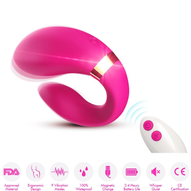 ARMONY Crescent vibrator för par med fjärrkontroll i fuchsia
