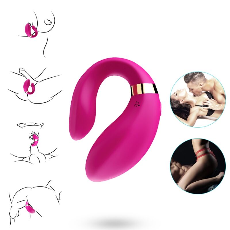 ARMONY Crescent vibrator för par med fjärrkontroll i fuchsia
