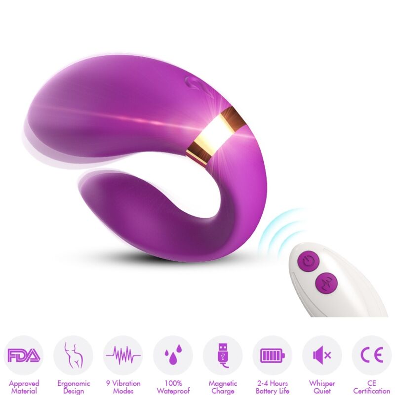 ARMONY Crescent vibrator för par med fjärrkontroll i lila