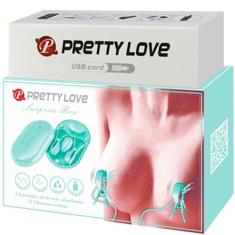 Blå elektrostimuleringsklämmor från PRETTY LOVE