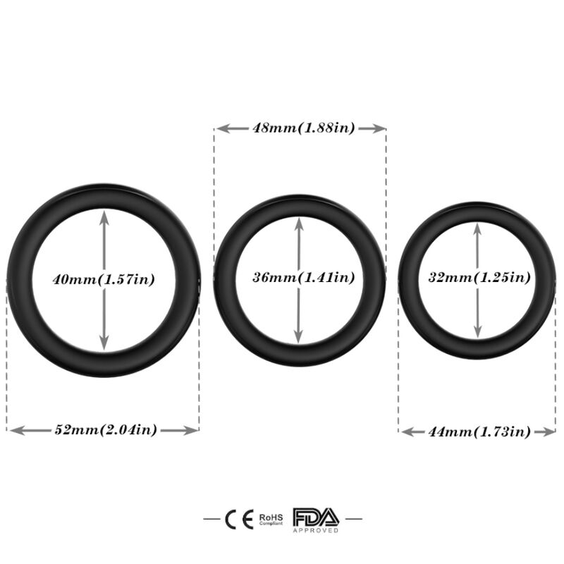 ARMONY triple silicone ring in black