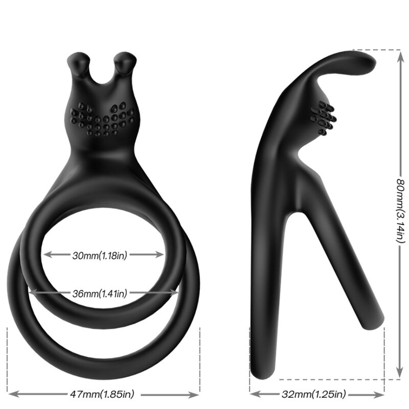 ARMONY TENSY DOUBLE RABBIT RING BLACK