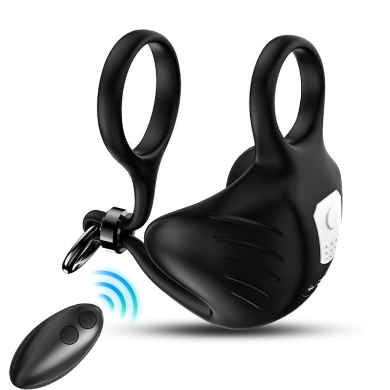 ARMONY Manta Scrotum Vibrator Ring med fjärrkontroll i svart