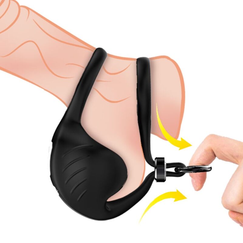ARMONY Manta Scrotum Vibrator Ring med fjärrkontroll i svart