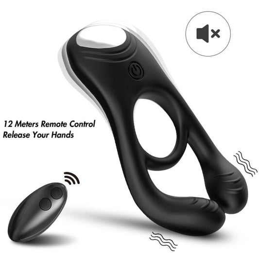 ARMONY VEYRON dubbel vibratorring för par med fjärrkontroll svart