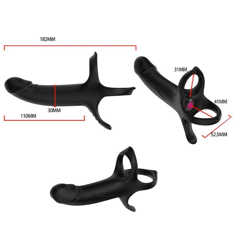 ARMONY dildo med ring och vibrator fjärrkontroll i svart