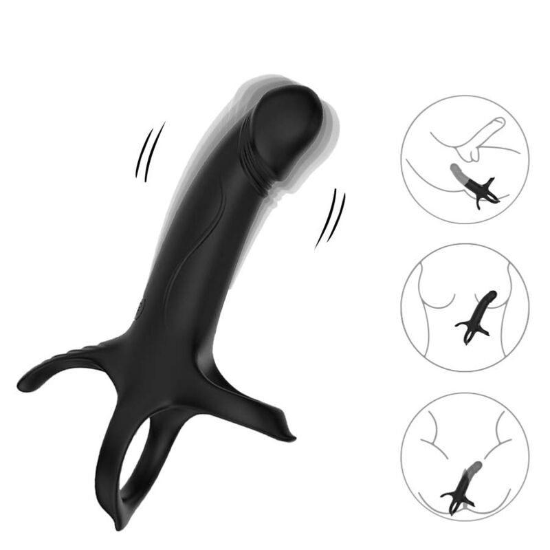 ARMONY dildo med ring och vibrator fjärrkontroll i svart