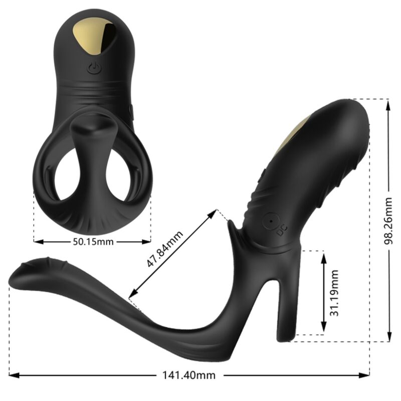 ARMONY - JOY JUMPER RING VIBRATOR FÖR PAR & ANALPLUGG FJÄRRKONTROLL SVART