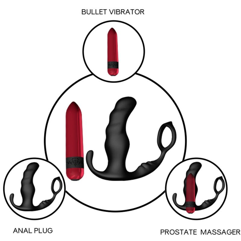 ARMONY - KNIGHT VIBRATOR ANAL PROSTATE & RING FJÄRRKONTROLL SVART