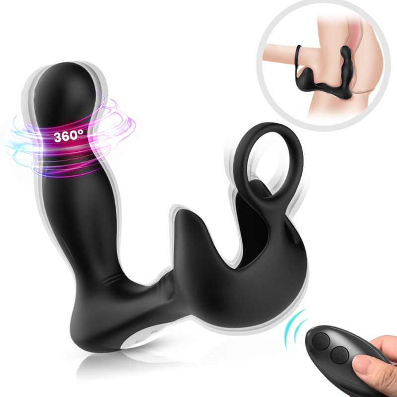 ARMONY - SURROUND VIBRATOR ANAL & STIMULATOR TESTICULOS & RING FJÄRRKONTROLL SVART