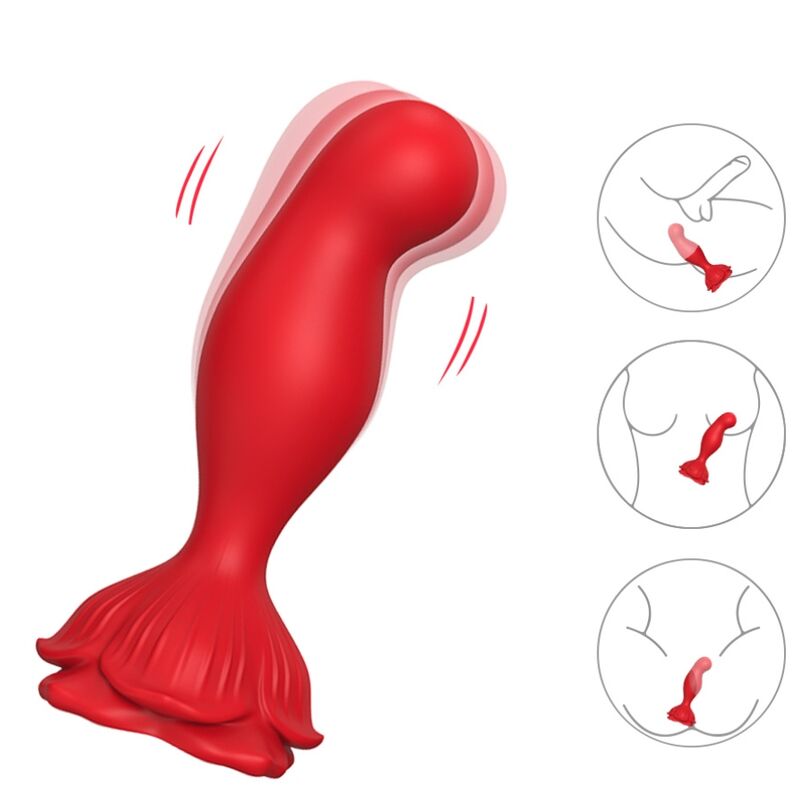 ARMONY - Rosa vibrator och analplugg med fjärrkontroll röd