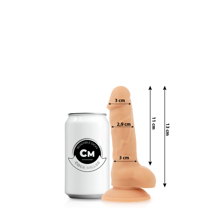COCK MILLER silikon dildo 13 cm, artikulerad design