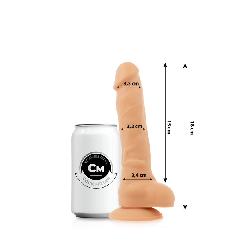 COCK MILLER realistisk dildo i silikon 18 cm