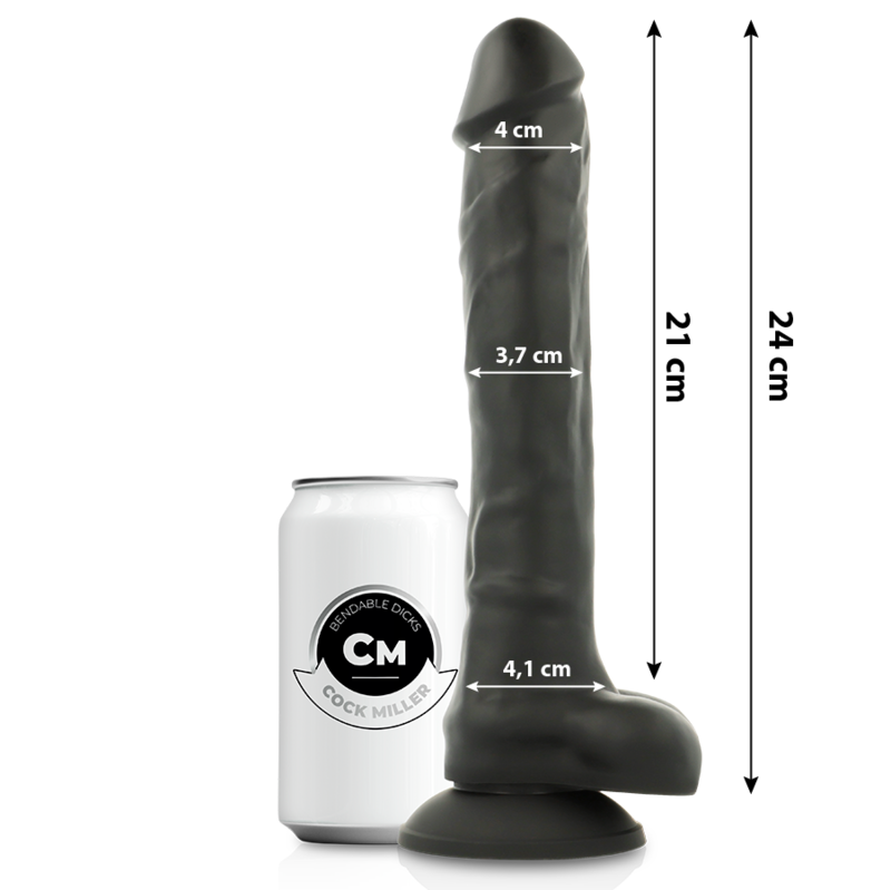COCK MILLER - SILIKON DENSITET COCKSIL ARTICULERBAR SVART 24 CM