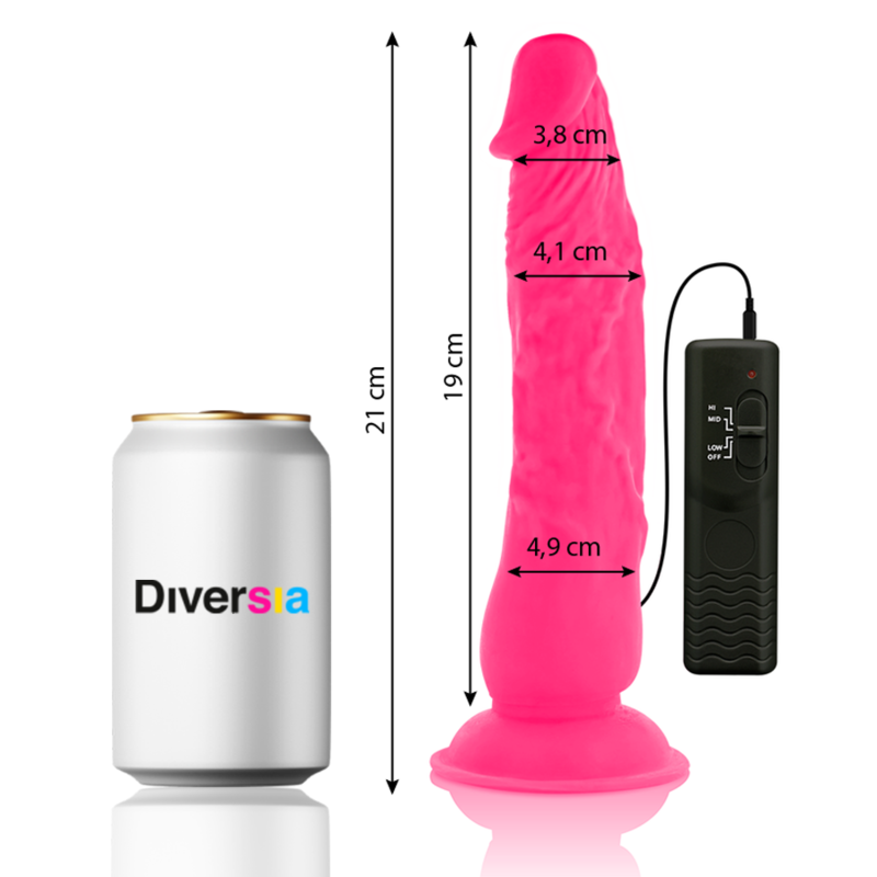 DIVERSIA flexibel vibrerande dildo rosa 21 cm