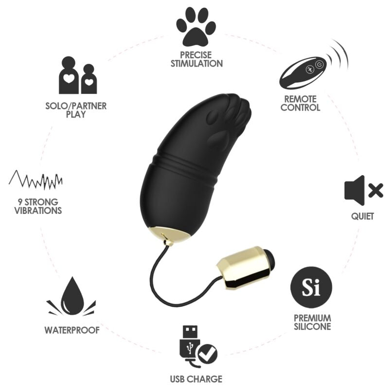 ARMONY Kitty Ägg Vibrator G-Punkt Fjärrkontroll Svart
