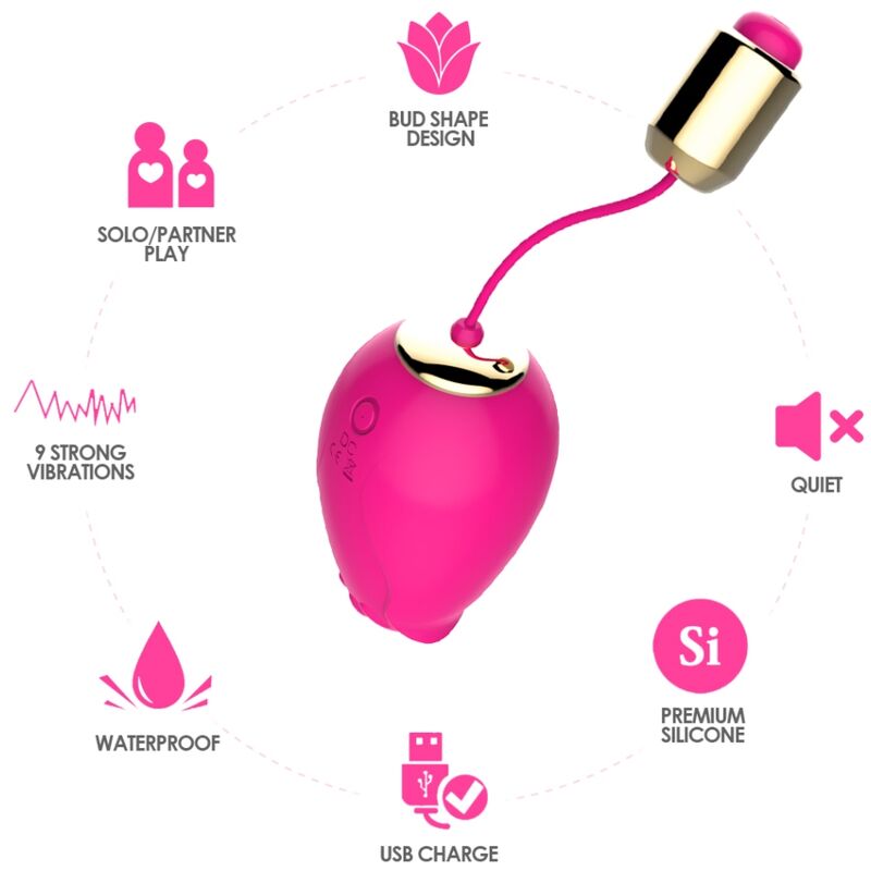 ARMONY Mandala äggvibrator G-punkt med fjärrkontroll i fuchsia