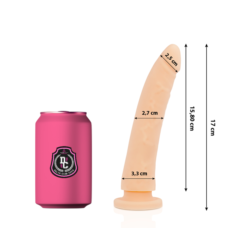 DELTA CLUB - DILDO NATURLIG MEDICINSK SILIKON 17 CM -O- 3 CM