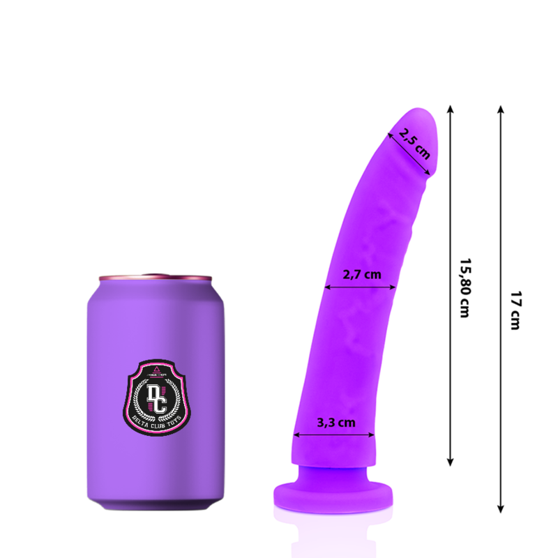Lila dildo i medicinsk silikon från DELTA CLUB, 17 cm