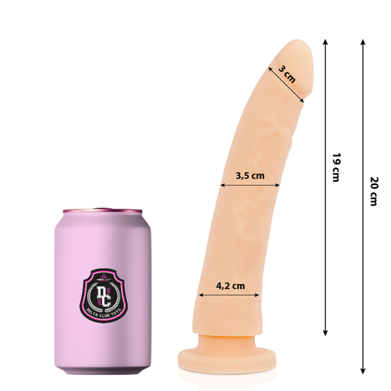 DELTA CLUB Natural Dildo i medicinsk silikon, 20 cm