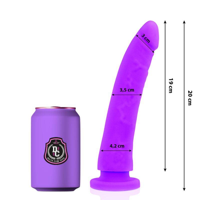 Lila dildo i medicinsk silikon från DELTA CLUB, 20 cm lång