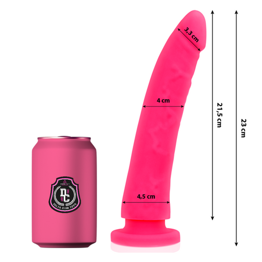 Rosa dildo i medicinsk silikon från DELTA CLUB, 23 cm