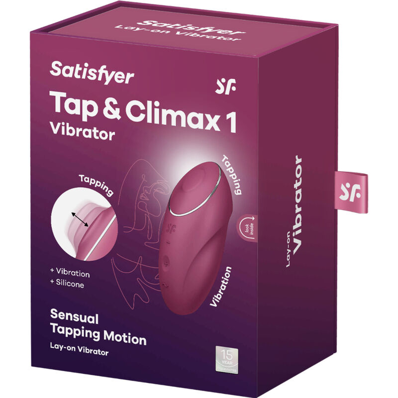 Satisfyer Tap & Climax 1 Lay-On Vibrator i röd färg