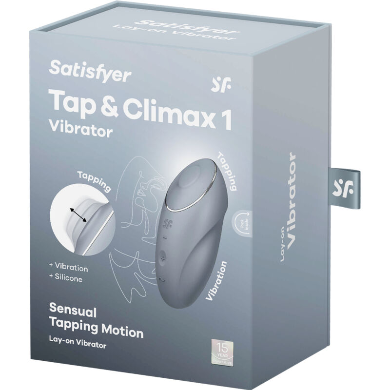 SATISFYER - TAP & CLIMAX 1 LAY-ON VIBRATOR GRÅ