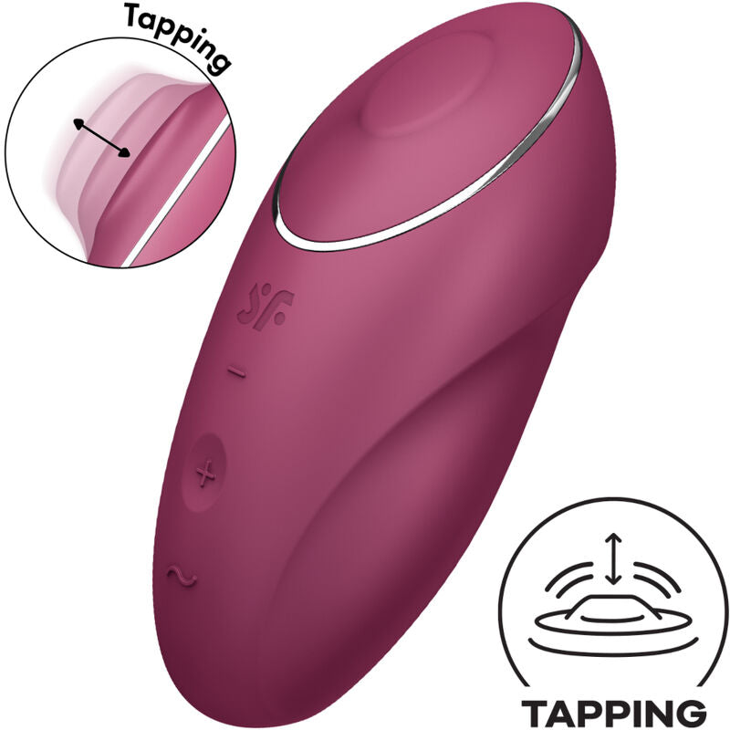 Satisfyer Tap & Climax 1 Lay-On Vibrator i röd färg