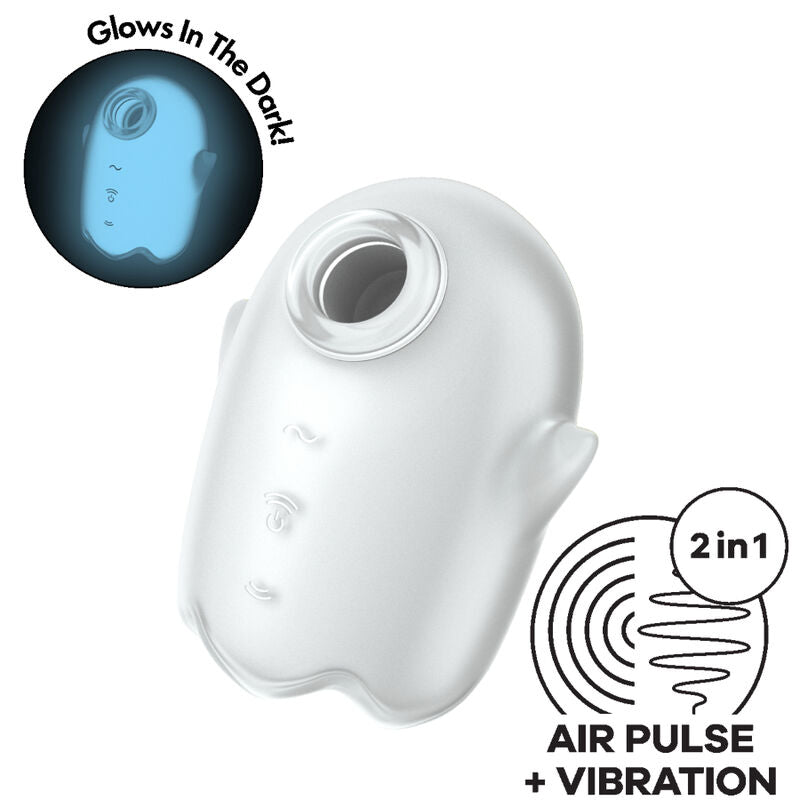 Satisfyer Glowing Ghost Air Pulse & Vibrator i vitt
