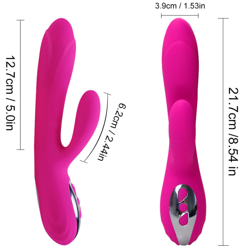 Flexibel vibrator och stimulator med fuchsia värmeeffekt