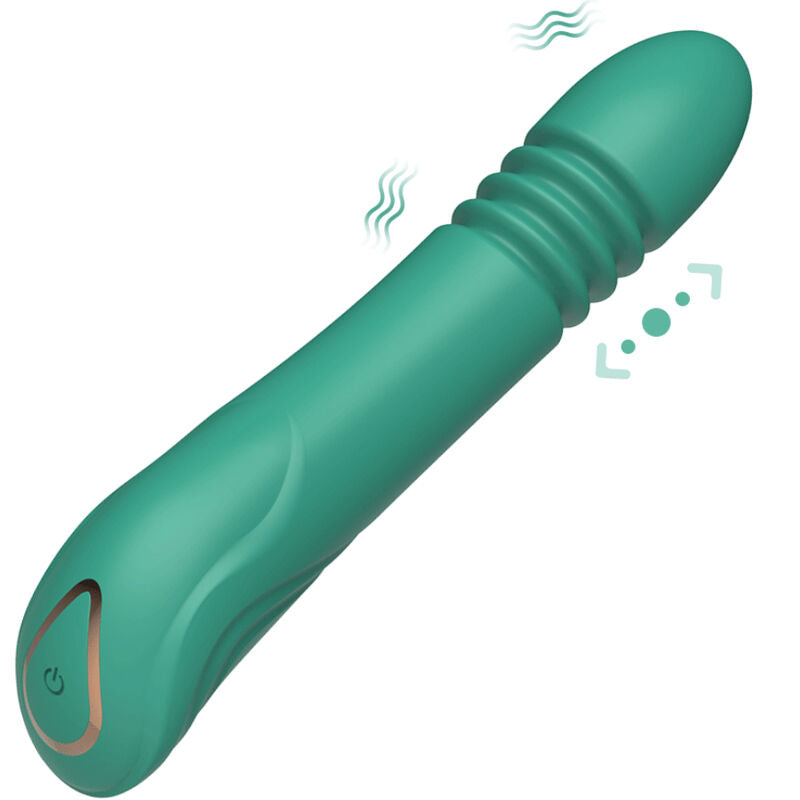 Grön G-Punkt vibrator med thrusting-funktion