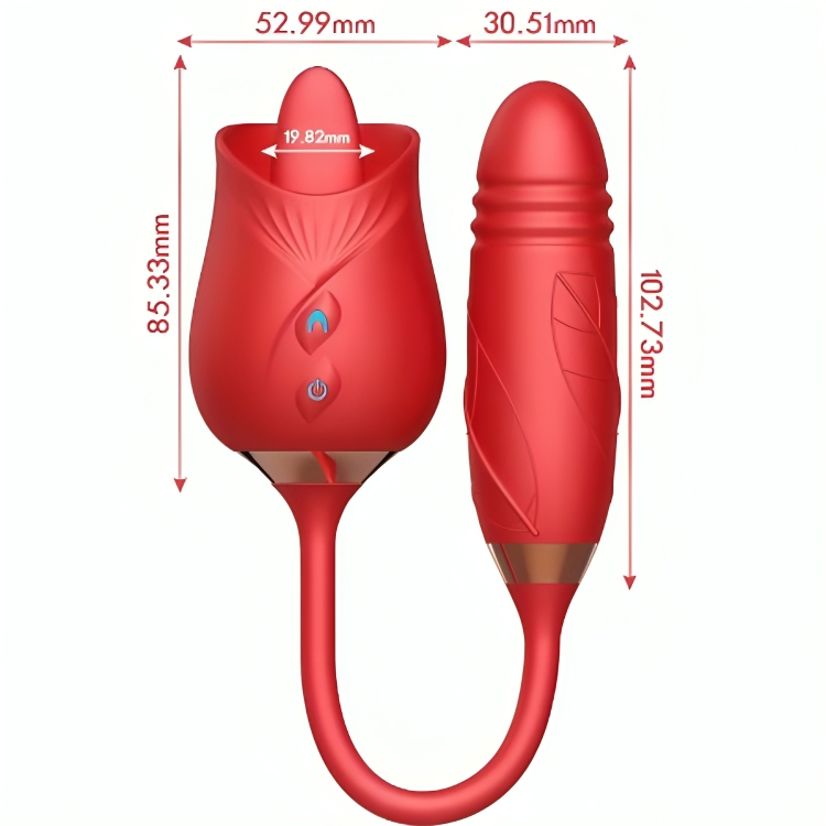 ARMONY - DELIGHT FLOWER VIBRATOR & THRUSTING MED RÖD TUNGSPETS