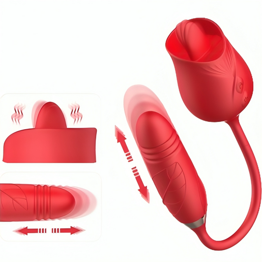 ARMONY - DELIGHT FLOWER VIBRATOR & THRUSTING MED RÖD TUNGSPETS