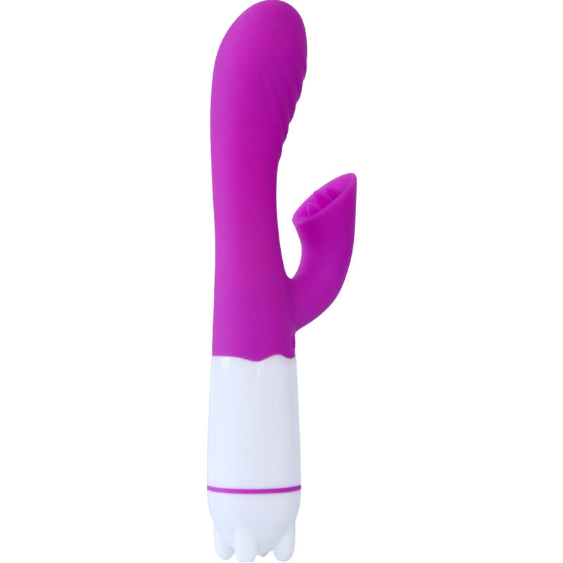 ARMONY - HAPPY VIBRATOR & STIMULATOR MED VIOLETT ÅTERLADDNINGSBAR TUNGSPETS
